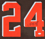 Nick Chubb Signed Brown 35" x 43" Framed Pro Style Jersey (JSA COA) #2 Pick