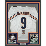 FRAMED Autographed/Signed JIM MCMAHON 33x42 Chicago White Jersey JSA COA