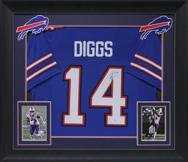 Stefon Diggs Authentic Signed Blue Pro Style Framed Jersey BAS Witnessed