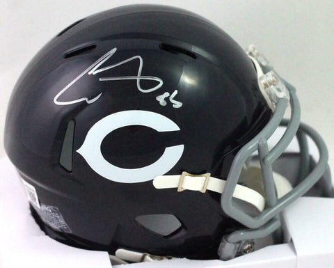 Cole Kmet Autographed Chicago Bears Speed 60s TB Mini Helmet- Beckett W *Silver