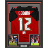 FRAMED Autographed/Signed CHRIS GODWIN 33x42 Tampa Bay Red Jersey PSA/DNA COA