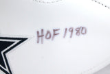 Bob Lilly Autographed Dallas Cowboys Logo Football With HOF 1980- JSA W Auth
