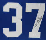 SHAUN ALEXANDER (Seahawks blue SKYLINE) Signed Autographed Framed Jersey JSA