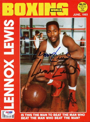 Lennox Lewis Autographed Signed Boxing World Magazine Cover PSA/DNA #S42781