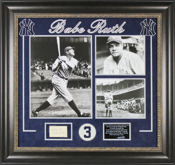 Babe Ruth Yankees 33.5 x 37.5 x 2 Custom Framed Shadowbox