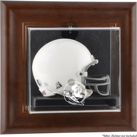 FSU Seminoles Logo Brown Framed Wall-Mountable Mini Helmet Display Case
