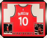 DeMar DeRozan Signed Raptors 35x43 Custom Framed Jersey (Frameworth COA)