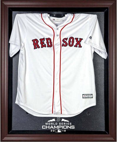 Boston Red Sox 2018 MLB World Series Champions Mahogany Framed Logo Jersey Case