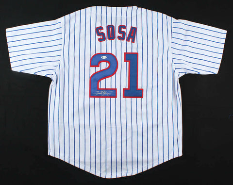 Sammy Sosa Signed Chicago Cubs Jersey (Beckett) 600 HR Club / 1998 Home Run Race