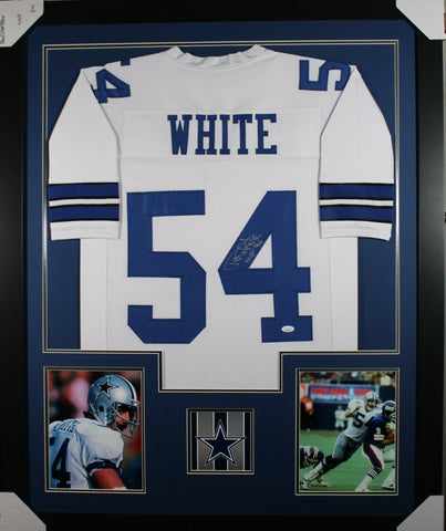 RANDY WHITE (Cowboys white TOWER) Signed Autographed Framed Jersey JSA
