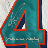 Autographed/Signed Ricky Williams Smoke Weed Inscribed Miami Jersey JSA COA
