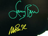 Larry Bird / Magic Johnson Autographed 16x20 FP Warm Up Photo-Beckett W Hologram