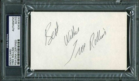 Hawks Tree Rollins Authentic Signed 3X5 Index Card Autographed PSA/DNA Slabbed
