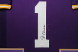 JA'MARR CHASE (LSU purple SKYLINE) Signed Autographed Framed Jersey JSA