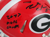 James Cook Signed Georgia Bulldogs Speed Mini Helmet w/Natl Champs-BeckettW Holo