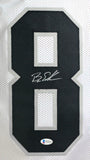 Bryan Edwards Autographed White Pro Style Jersey - Beckett W Auth *8