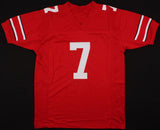 Dwayne Haskins Signed Ohio State Buckeyes Red Jersey (Beckett) Killed April 2022