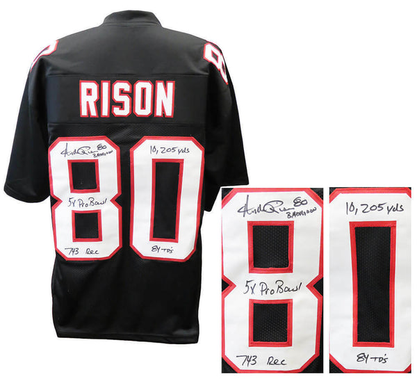 Andre Rison Signed Black Throwback Custom Football Jersey w/5-INS - SCHWARTZ COA