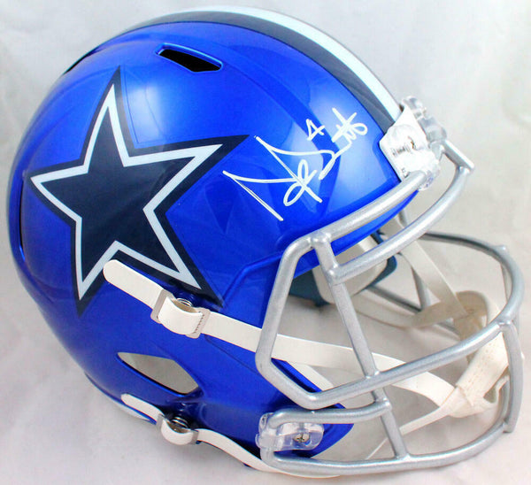 Dak Prescott Signed Dallas Cowboys F/S Flash Speed Helmet-BAW Hologram *White