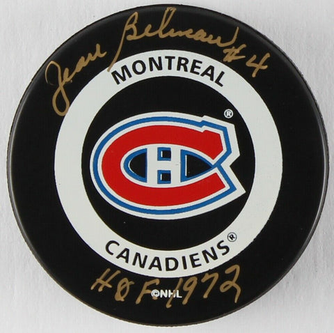 Jean Beliveau Signed Canadiens Hockey Puck (JSA COA) 500+ Goals / 10x Cup Winner