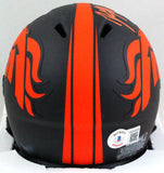 John Lynch Autographed Denver Broncos Eclipse Mini Helmet- Beckett W *Orange
