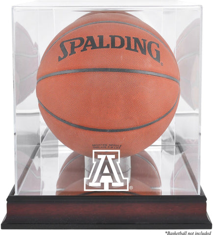 Arizona Wildcats Antique Finish Basketball Display Case w/Mirror Back