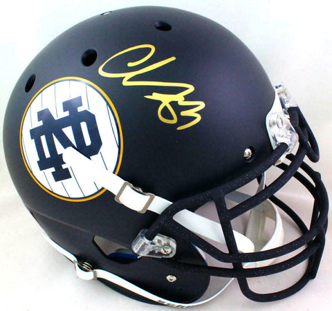 Chase Claypool Signed ND Blue Alternate Authentic F/S Helmet-Beckett W *Gold