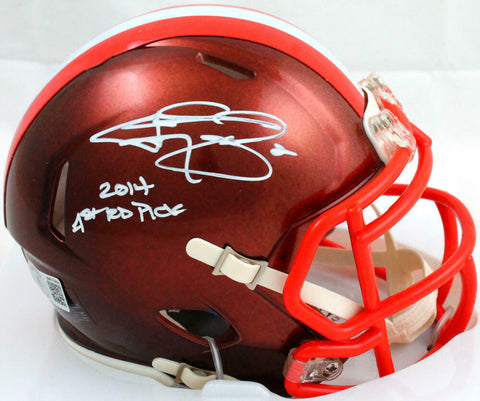 Johnny Manziel Autographed Browns Flash Speed Mini Helmet w/Insc.-Beckett W Holo