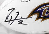 Ed Reed Ray Lewis Autographed Baltimore Ravens Logo Football-Beckett W Hologram