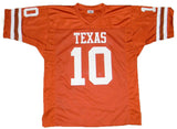VINCE YOUNG AUTOGRAPHED SIGNED TEXAS LONGHORNS #10 STAT JERSEY TRISTAR