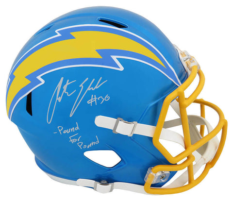 Austin Ekeler Signed Chargers FLASH F/S Speed Rep Helmet w/Pound Ins. - (SS COA)