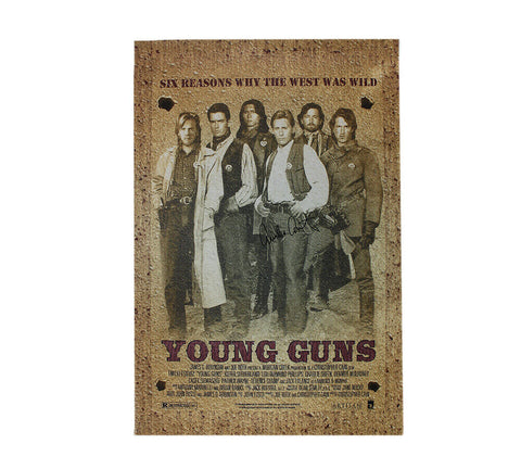 Emilio Estevez Signed Young Guns Unframed 27x40 Brown Movie Poster