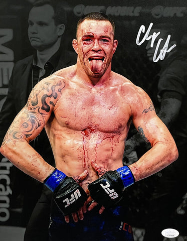 Colby Covington Signed UFC 11x14 Blood Photo JSA ITP