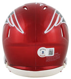 Patriots Tedy Bruschi Authentic Signed Flash Speed Mini Helmet BAS Witnessed