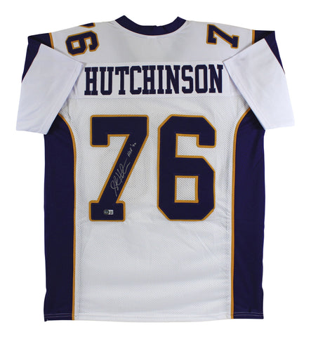 Steve Hutchinson "HOF 20" Authentic Signed White Pro Style Jersey BAS Witnessed