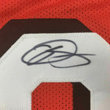 FRAMED Autographed/Signed ODELL BECKHAM JR 33x42 Cleveland Orange Jersey JSA COA