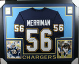SHAWNE MERRIMAN (Chargers Dblue SKYLINE) Signed Autographed Framed Jersey Becket