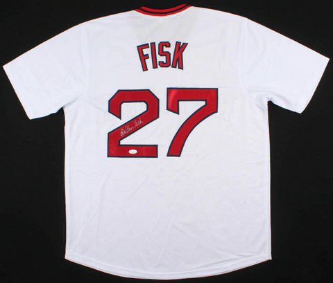 Carlton Fisk Signed Boston Red Sox #27 Jersey (JSA) Rookie of the Year 1972