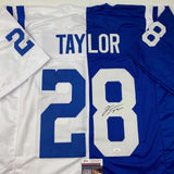 Autographed/Signed Jonathan Taylor Indianapolis Split Football Jersey JSA COA