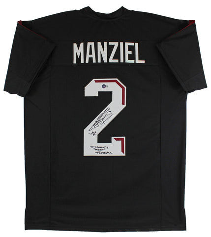 Texas A&M Johnny Manziel "2x Insc" Signed Black Pro Style Jersey BAS Witnessed