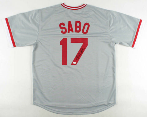 Chris Sabo Signed Cincinnati Reds Jersey (JSA COA) 1988 Rookie of the Year
