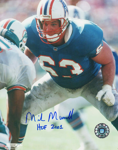 Mike Munchak Signed Houston Oilers vs Dolphins 8x10 Photo w/HOF 2001 - (SS COA)