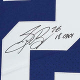 Frmd Saquon Barkley Giants Signed Blue Elite Jersey & "18 ROY" Insc