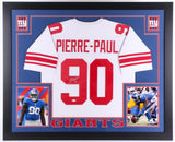 Jason Pierre-Paul Signed Giants 35" x 43" Custom Framed Jersey Display (JSA COA)