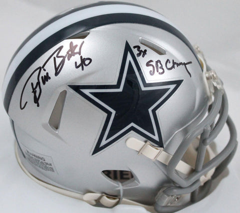 Bill Bates Autographed Dallas Cowboys Speed Mini Helmet W/3X SB CHAMP-Prova