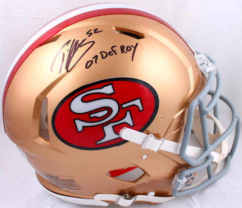 Patrick Willis Signed 49ers F/S Speed Authentic Helmet w/07 Def. ROY-BAW Holo