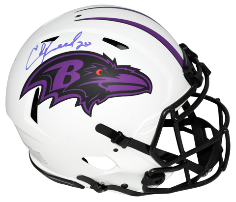 ED REED SIGNED AUTOGRAPHED BALTIMORE RAVENS AUTHENTIC LUNAR HELMET BECKETT