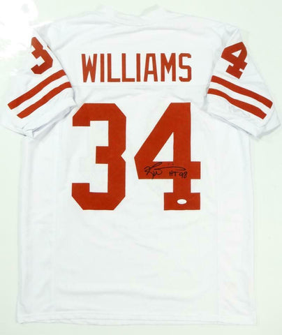 Ricky Williams Autographed White College Style Jersey W/ HT 98- JSA W Auth *4Acr