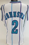 Larry Johnson Signed Charlotte Hornets Jersey (Steiner) #1 Overall Pk 1991 Draft