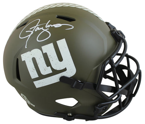 Giants Lawrence Taylor Signed Salute To Service F/S Speed Rep Helmet BAS Witness
